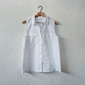 J.Jill L White Collared Sleeveless Button Down